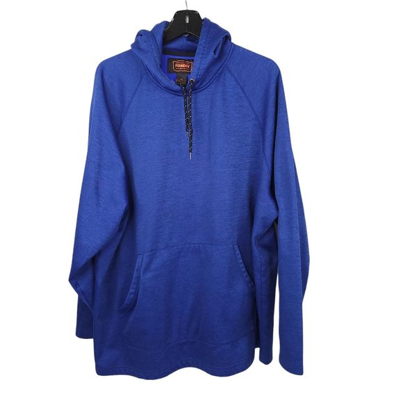 The Foundry Supply Co Pullover Hoodie AS IS Mens Size 2XL Blue Kangaroo Pocket - Picture 1 of 11